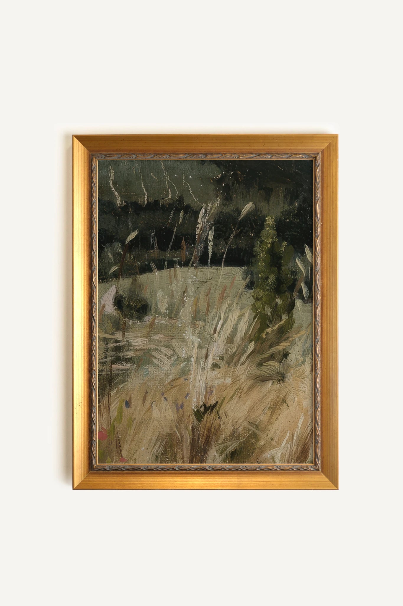 ROSEAUX DORÉS I, Painting on Stretched Canvas, Framed in Vintage Gold
