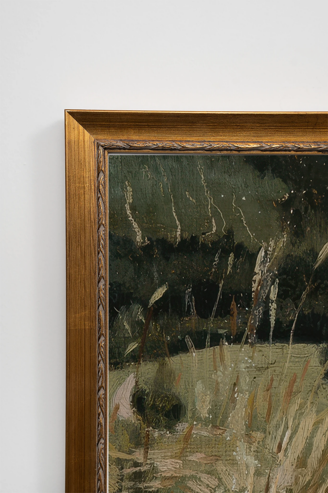 ROSEAUX DORÉS I, Painting on Stretched Canvas, Framed in Vintage Gold