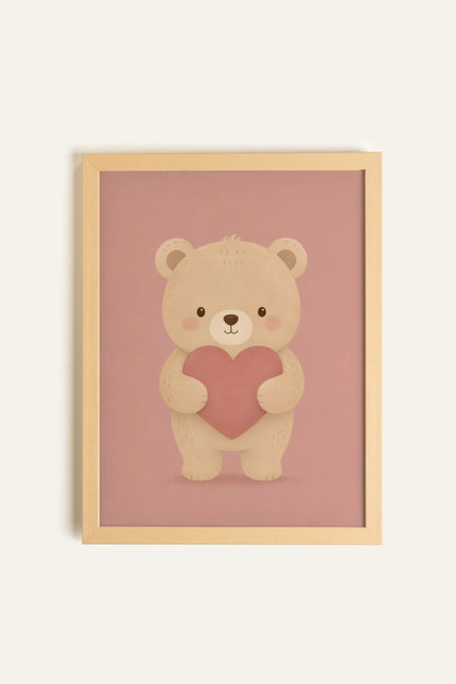 MY TEDDY, Oeuvre sur toile rigide, encadré Naturel Clair