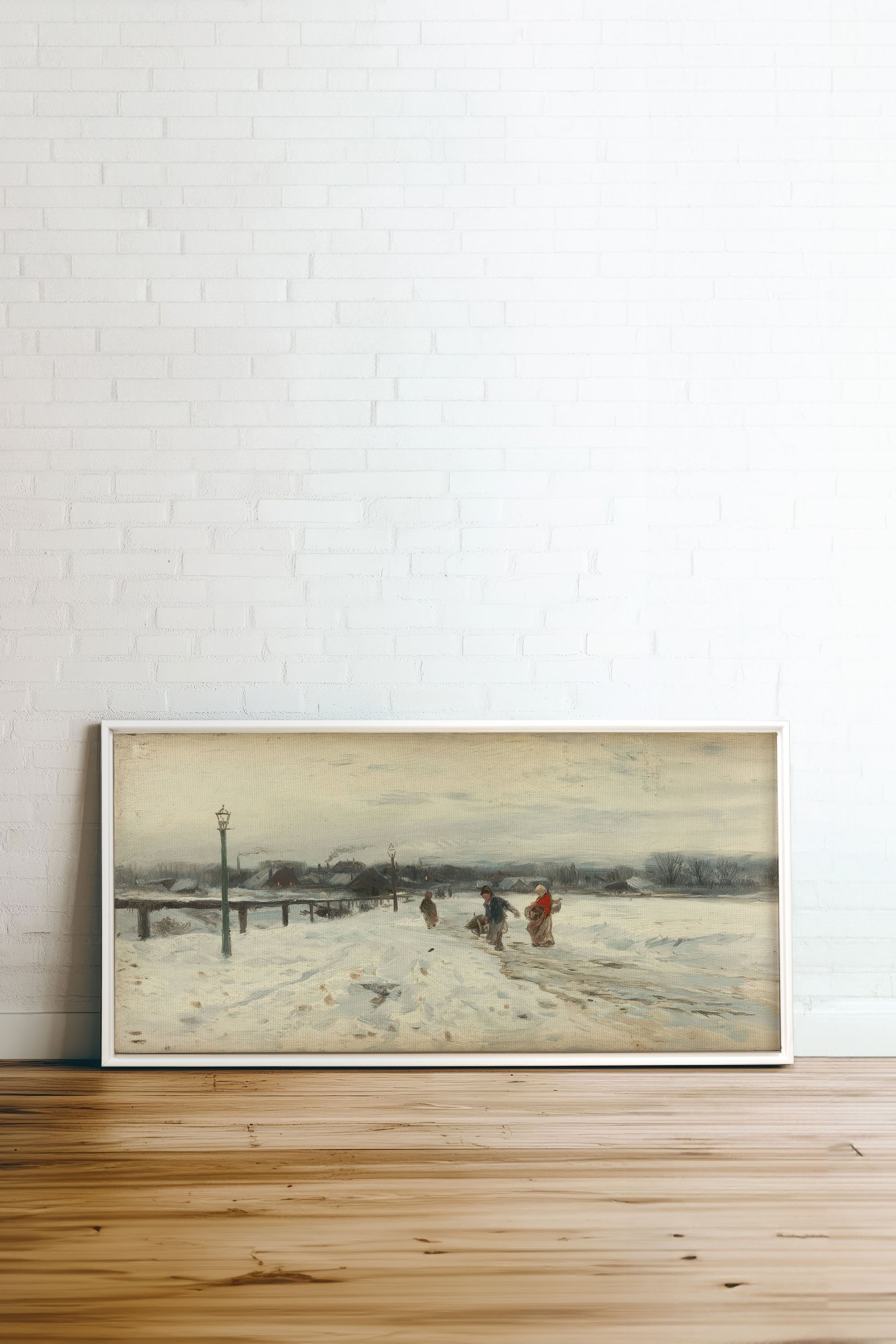 OLD WINTER DAYS, Oeuvre sur toile étirée, encadré Blanc