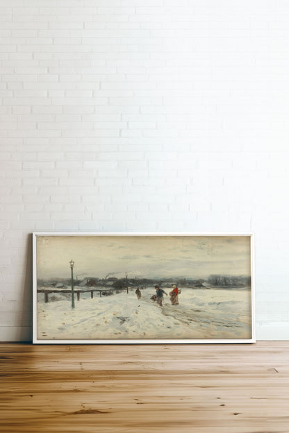 OLD WINTER DAYS, Oeuvre sur toile étirée, encadré Blanc