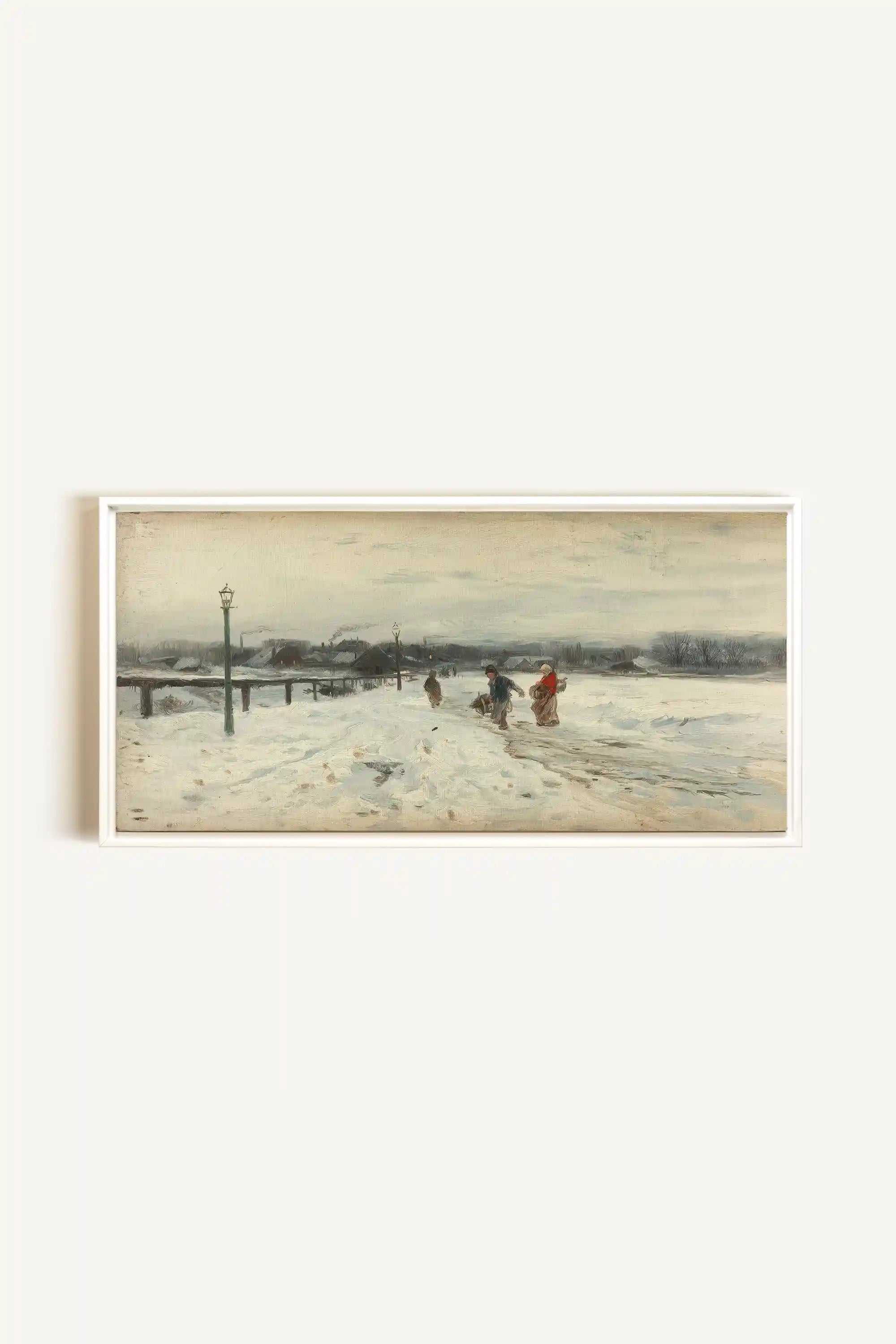 OLD WINTER DAYS, Oeuvre sur toile étirée, encadré Blanc