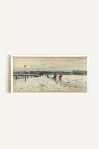OLD WINTER DAYS, Oeuvre sur toile étirée, encadré Blanc