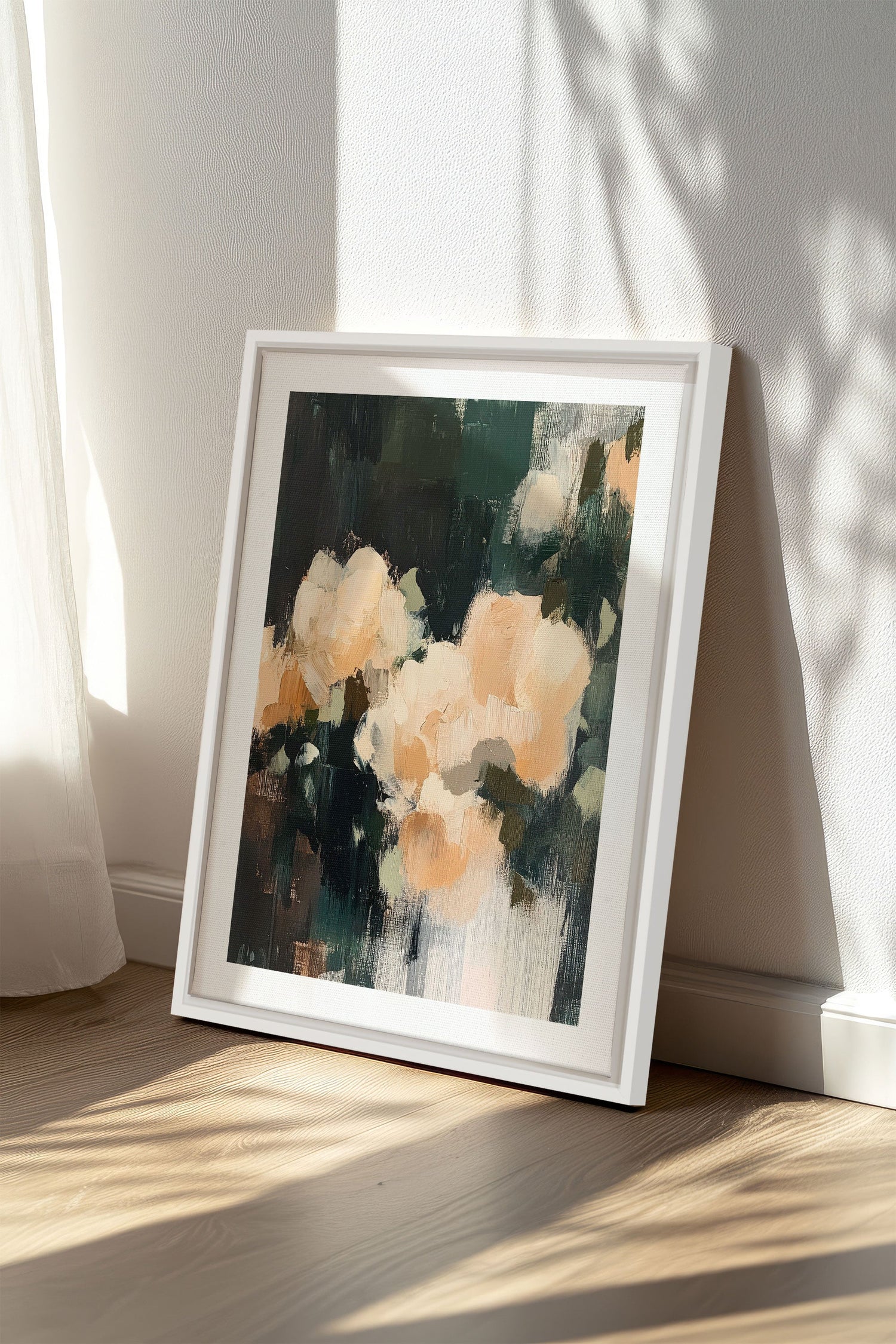 OLEKA CANVAS - RÊVES PASTELS, Oeuvre sur toile étirée, encadré Blanc