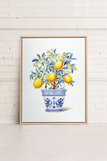 OLEKA CANVAS - LEMON BREEZE, Oeuvre sur toile étirée, encadré Naturel Clair