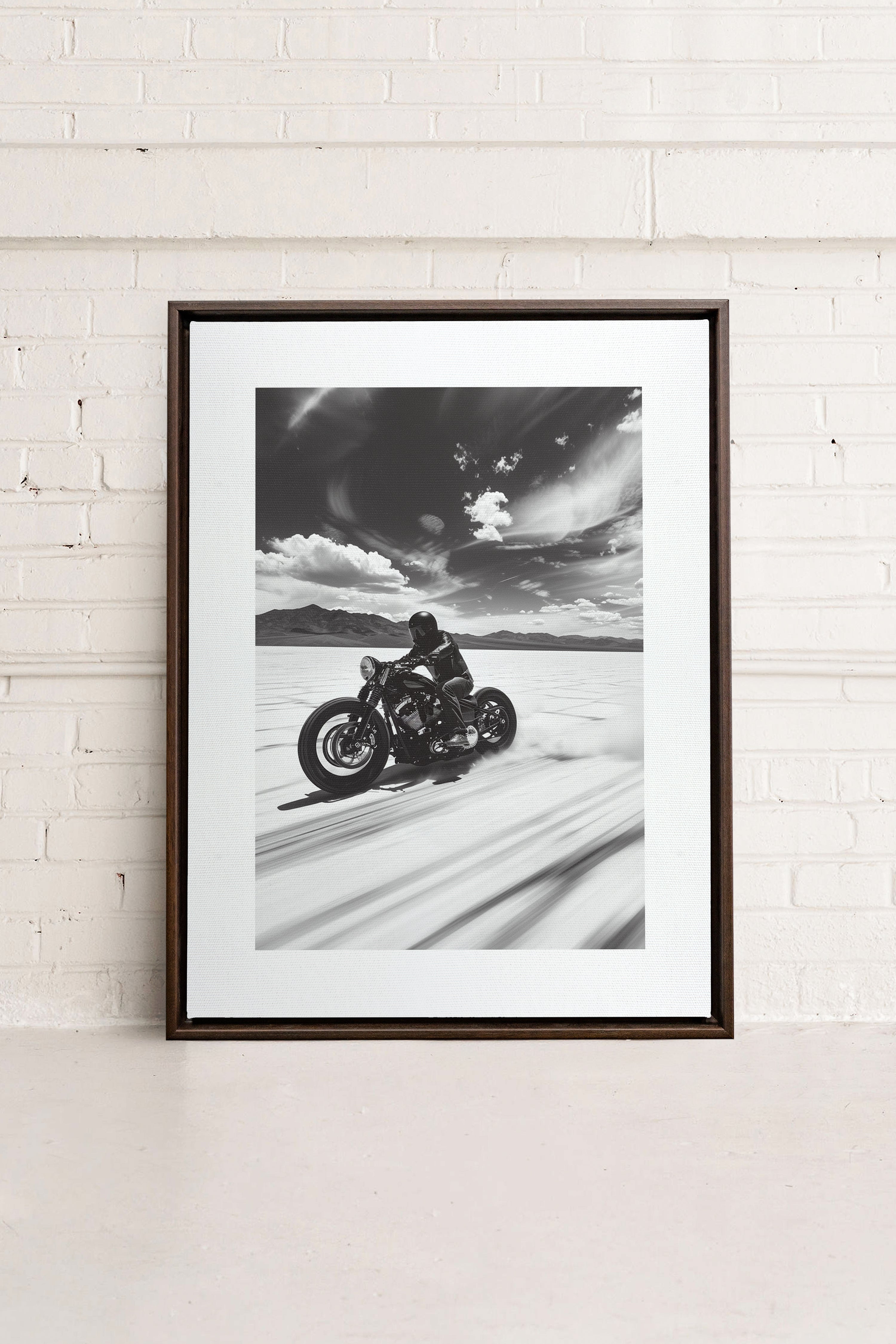 OLEKA CANVAS - DUNE DANCER, Oeuvre sur toile étirée, encadré Brun Noyer