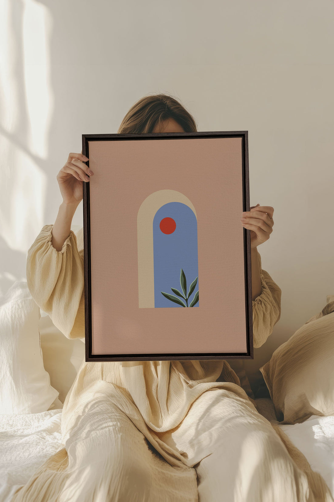 OLEKA CANVAS - ARCHE, Oeuvre sur toile étirée, encadré Brun Noyer