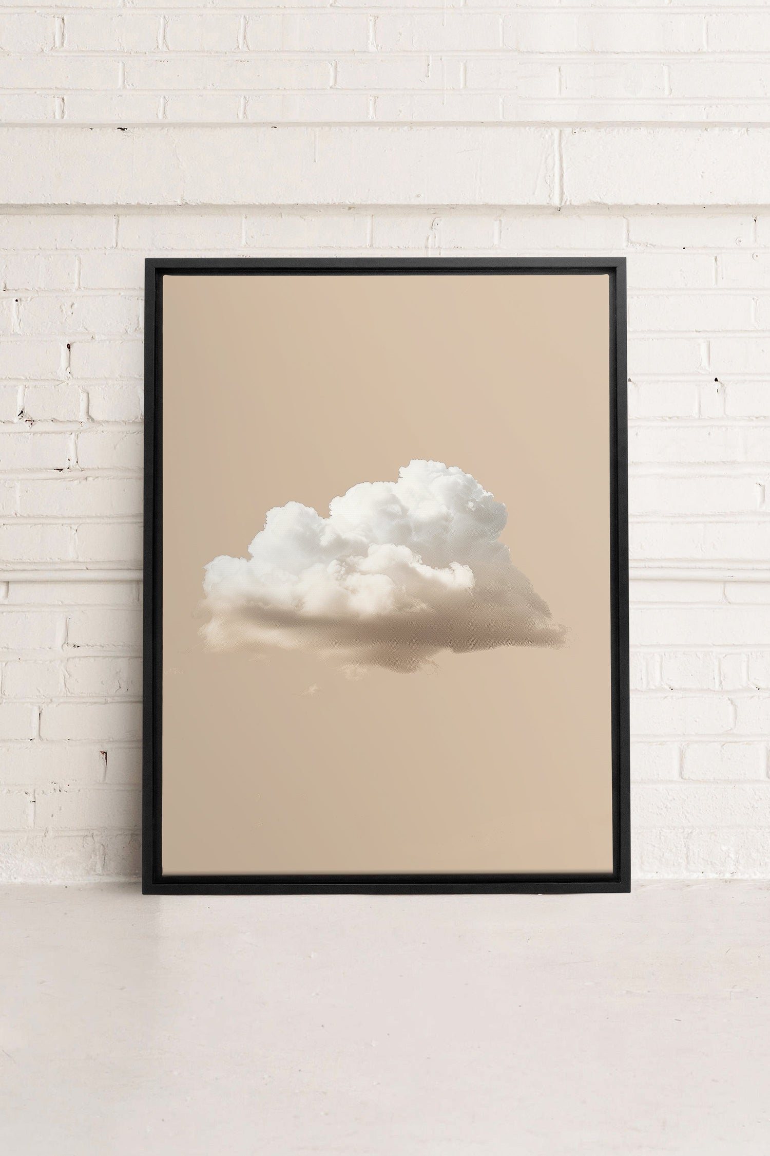 OLEKA CANVAS - CREAM CLOUD, Oeuvre sur toile étirée, encadré Noir