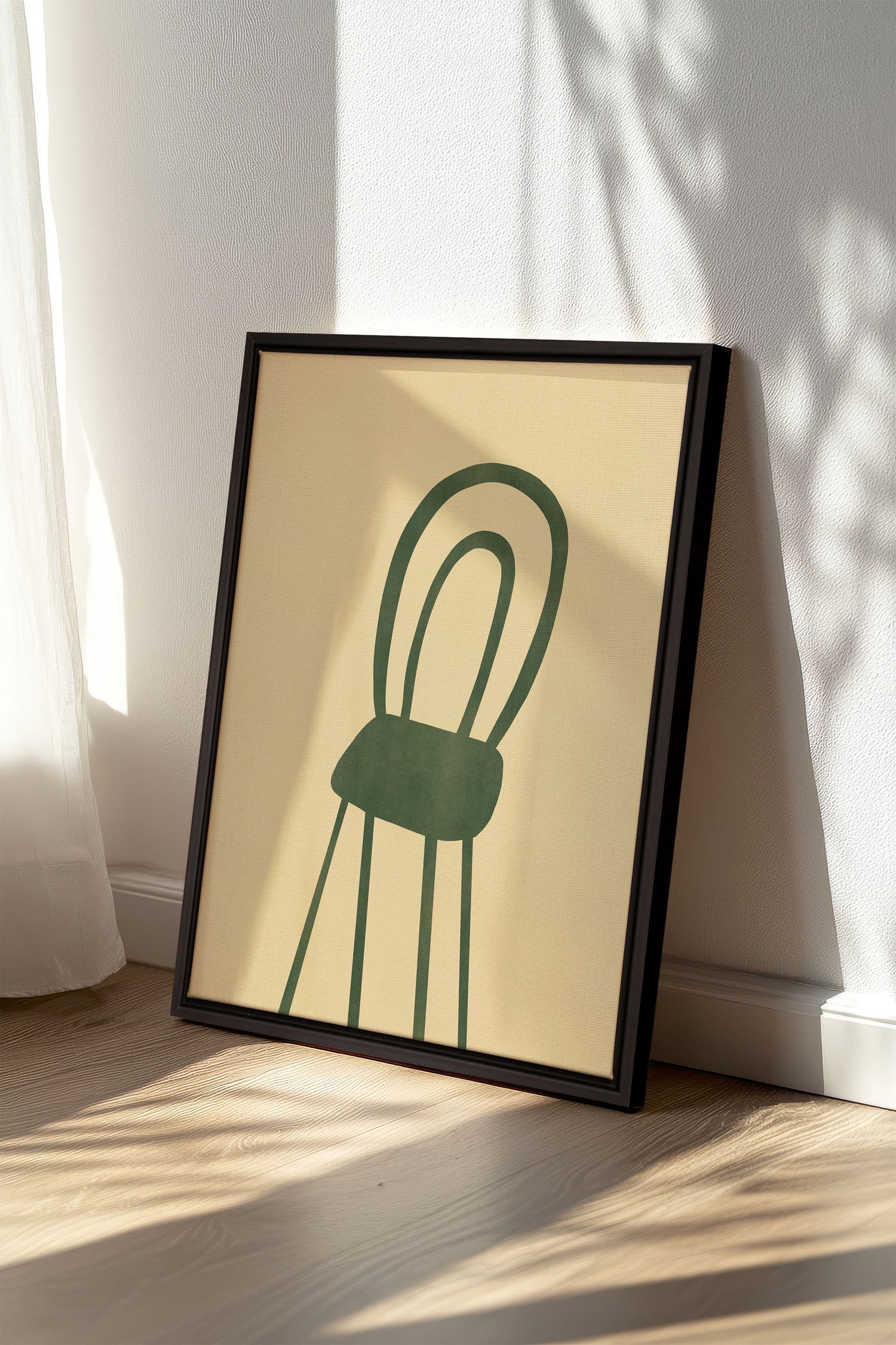 OLEKA CANVAS - THE GREEN CHAIR, Oeuvre sur toile étirée, encadré Noir