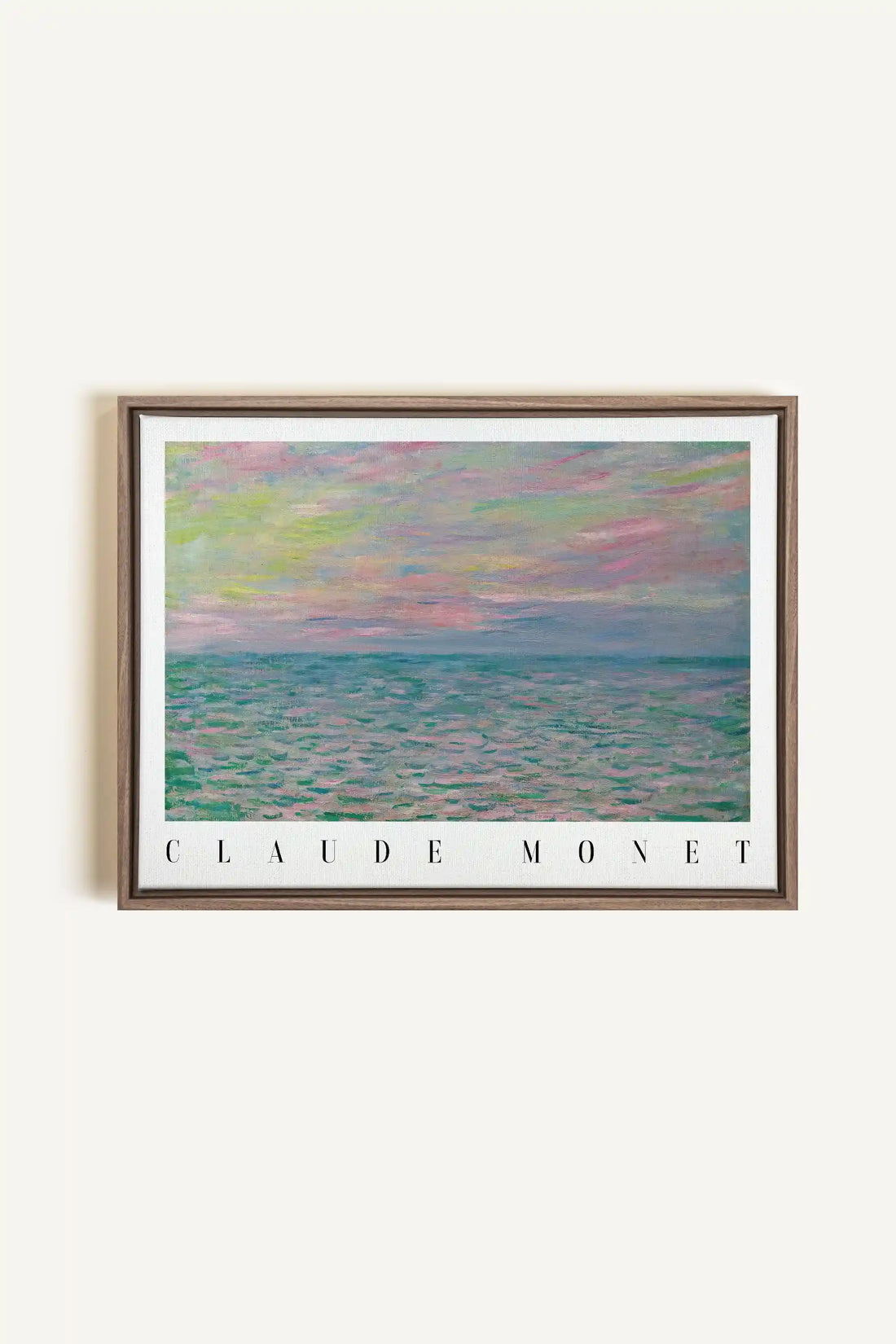 PASTEL WATERS, Oeuvre sur toile étirée, encadré Brun Chêne