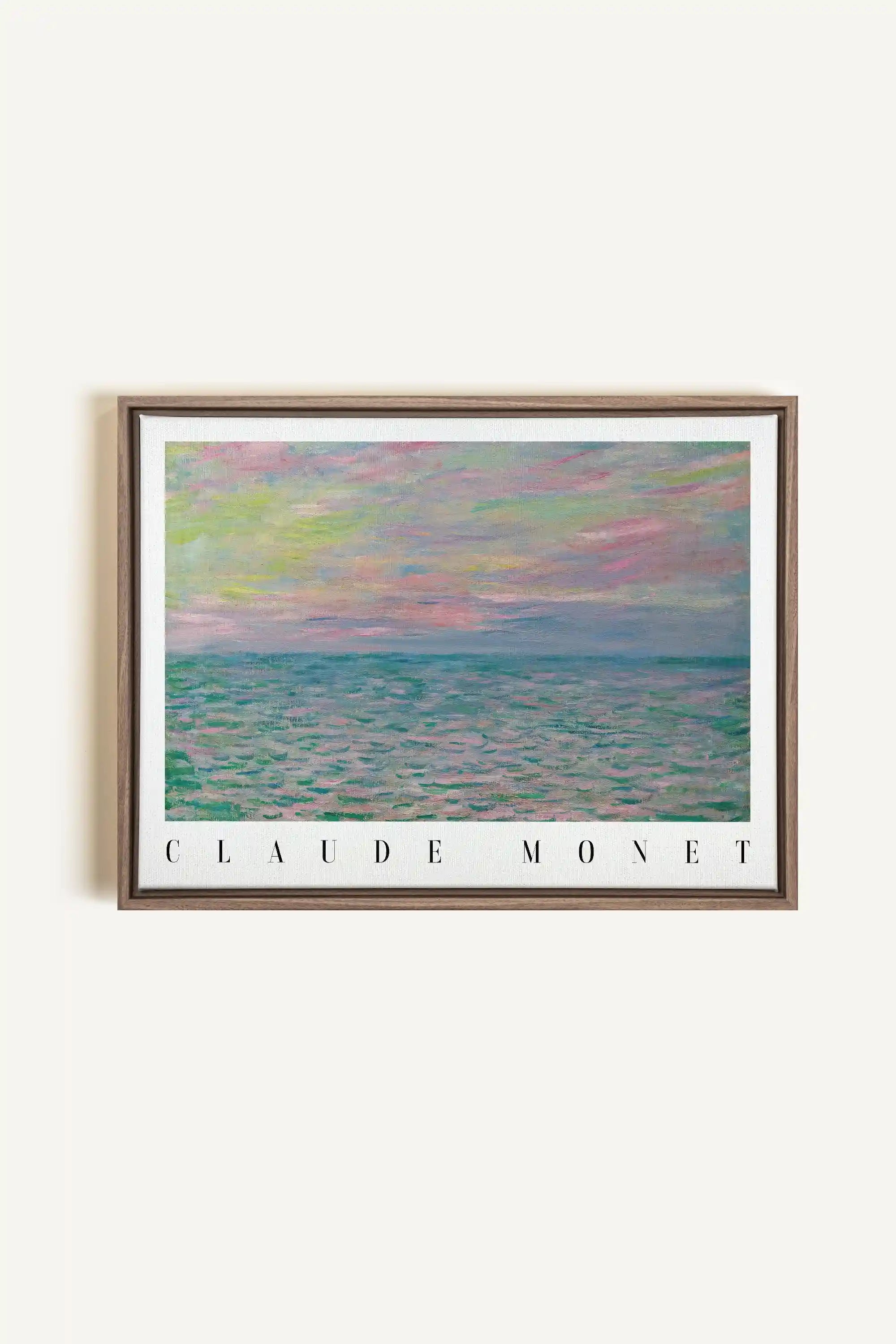 PASTEL WATERS, Oeuvre sur toile étirée, encadré Brun Chêne