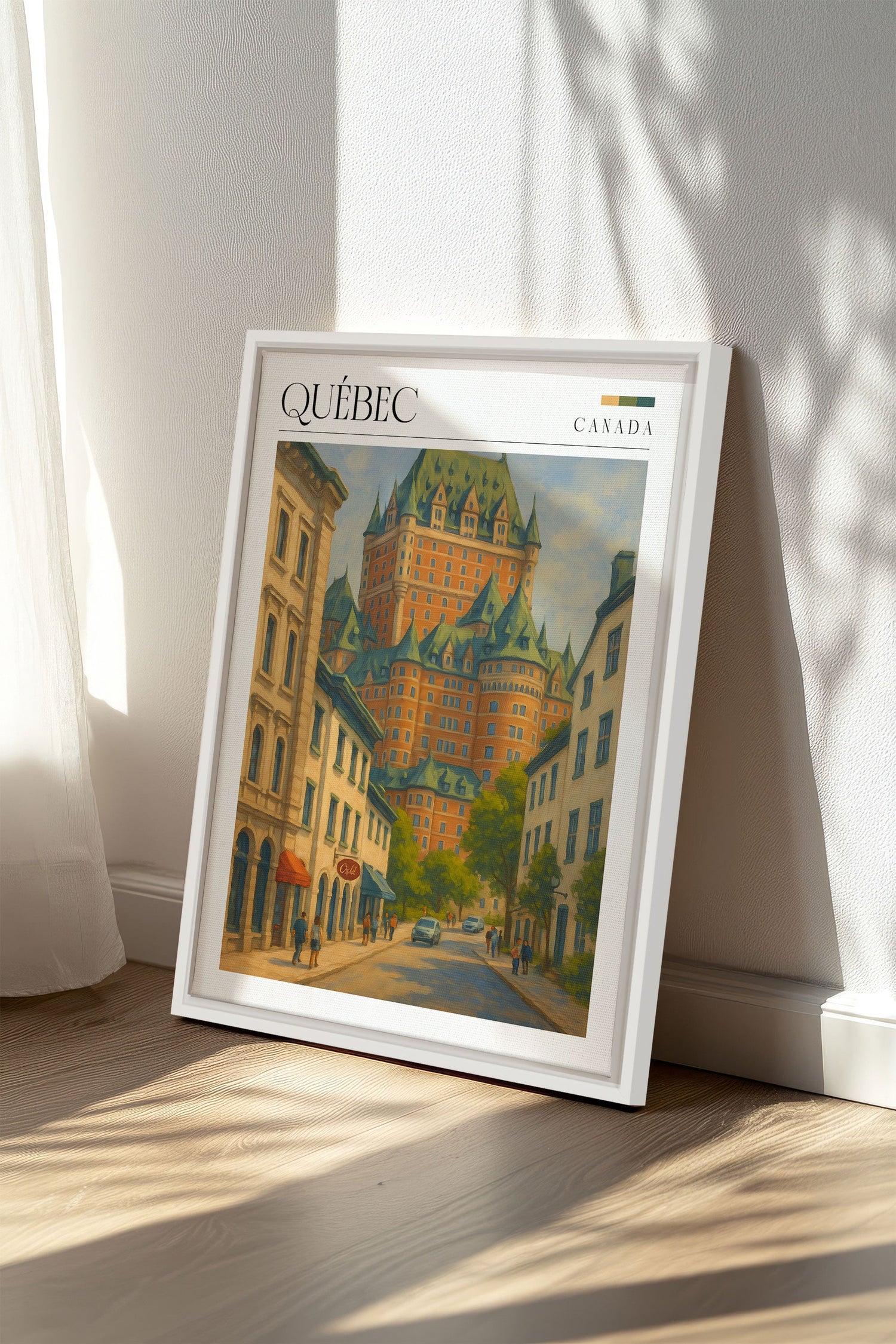 OLEKA CANVAS - QUÉBEC I, Oeuvre sur toile étirée, encadré Blanc