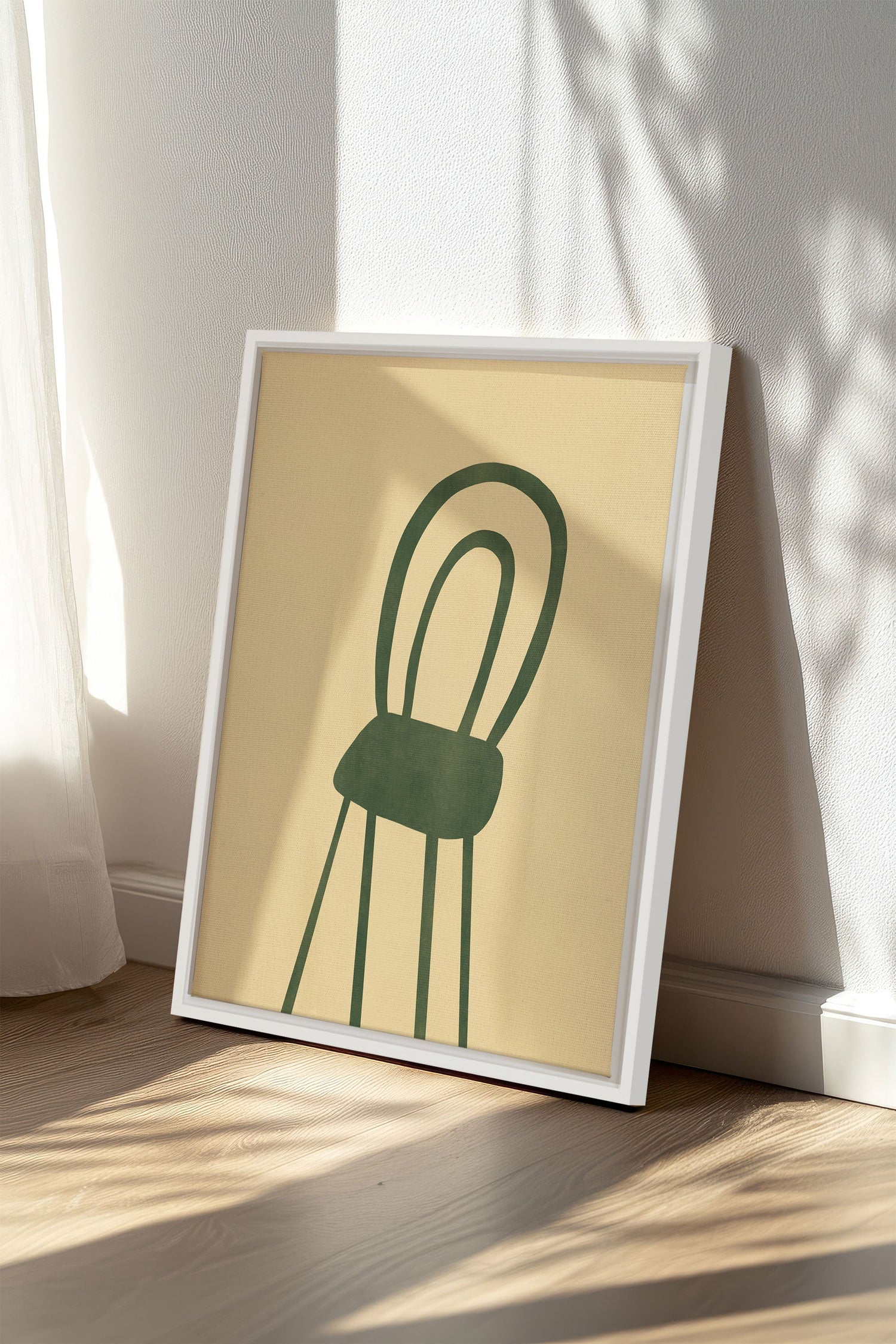 OLEKA CANVAS - THE GREEN CHAIR, Oeuvre sur toile étirée, encadré Blanc