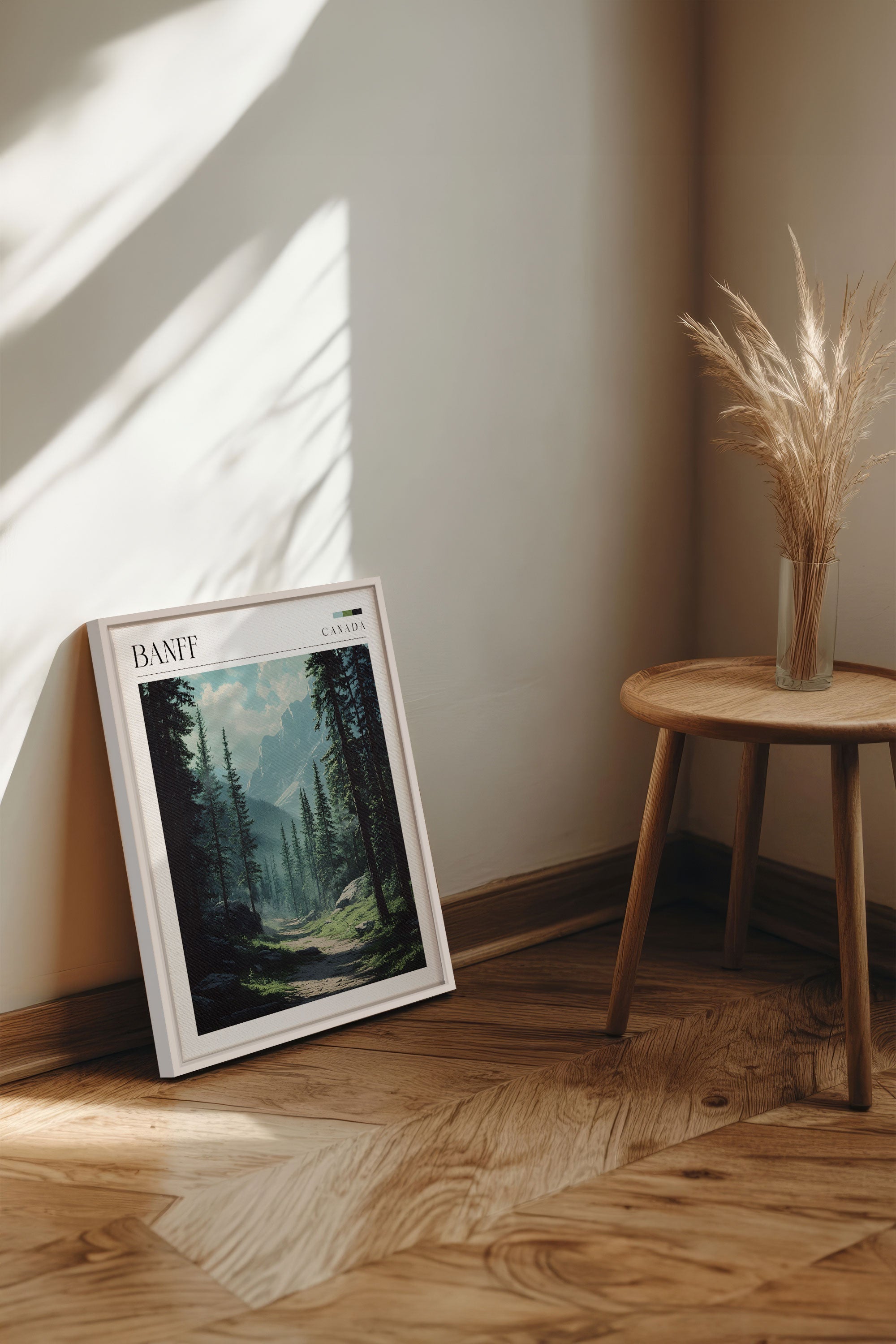 OLEKA CANVAS - BANFF, Oeuvre sur toile étirée, encadré Blanc