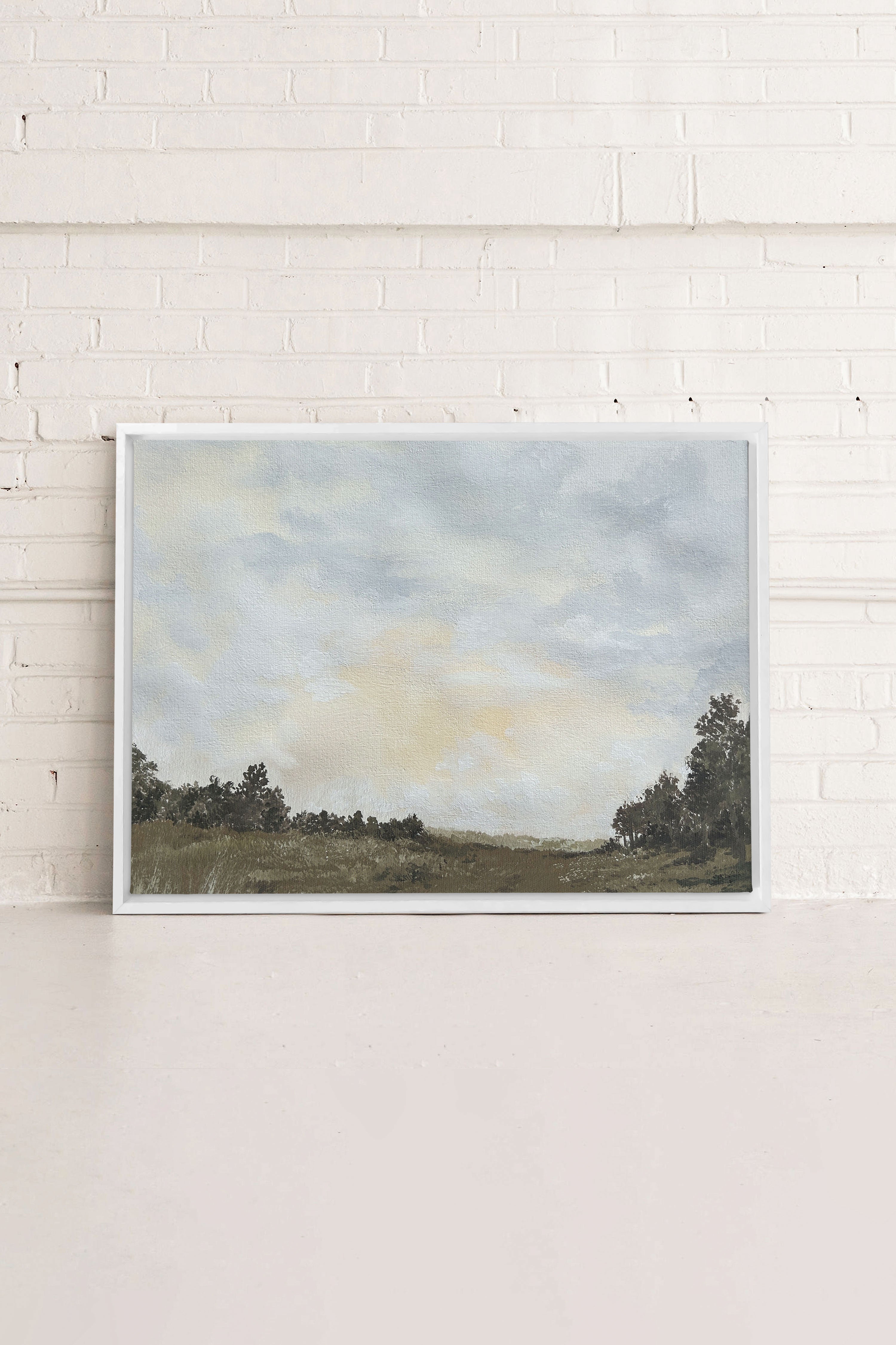 OLEKA CANVAS - FRESH SKIES, Oeuvre sur toile étirée, encadré Blanc