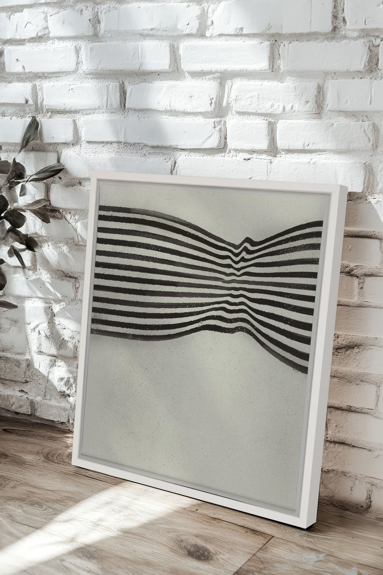 OLEKA CANVAS - INFINITE STRIPES, Oeuvre sur toile étirée, encadré Blanc