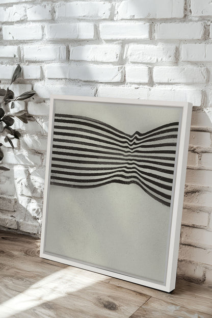 OLEKA CANVAS - INFINITE STRIPES, Oeuvre sur toile étirée, encadré Blanc