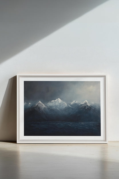 OLEKA CANVAS - BEYOND THE RIDGE, Oeuvre sur toile étirée, encadré Blanc