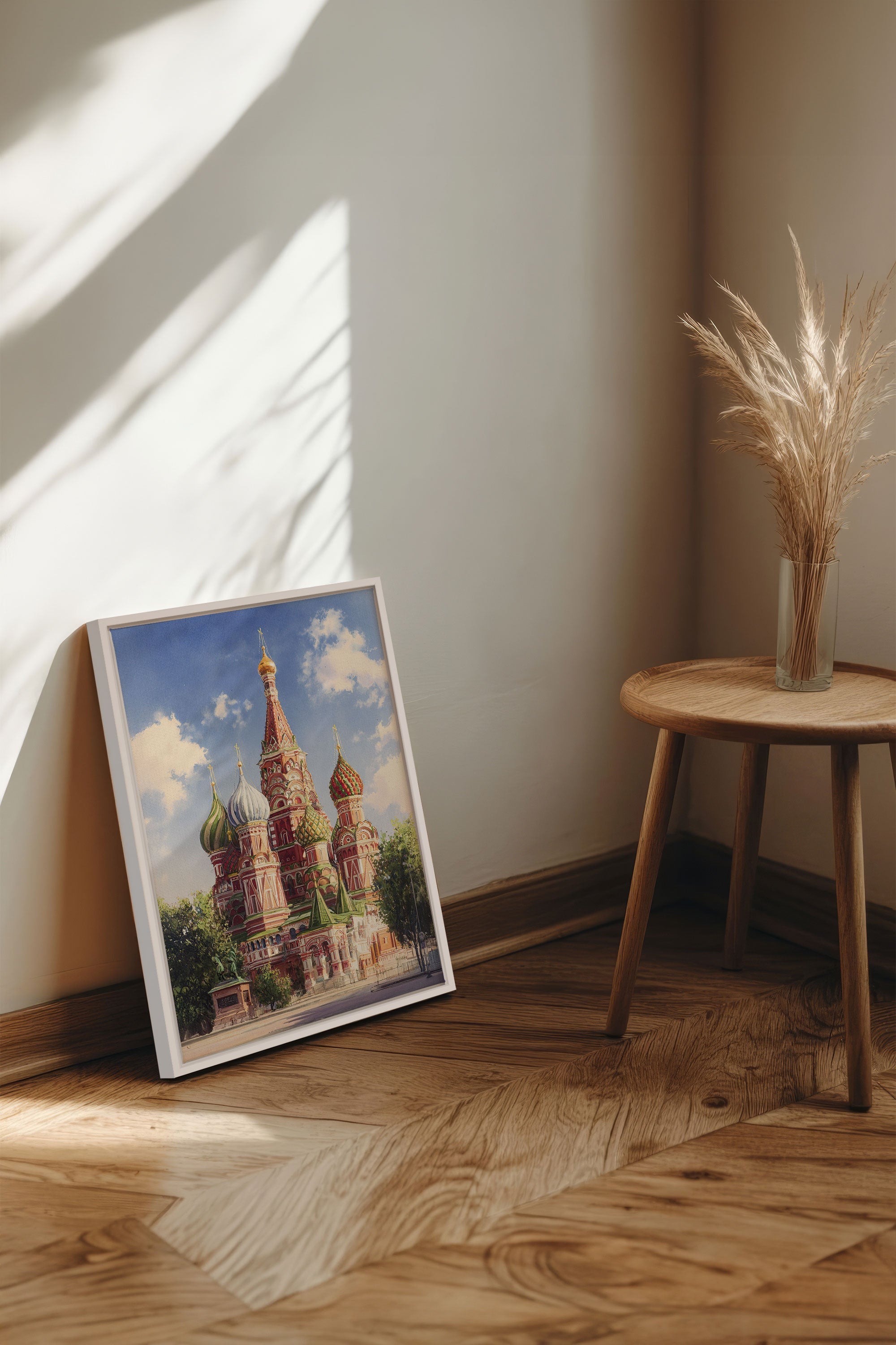 OLEKA CANVAS - MOSCOW HUES, Oeuvre sur toile étirée, encadré Blanc