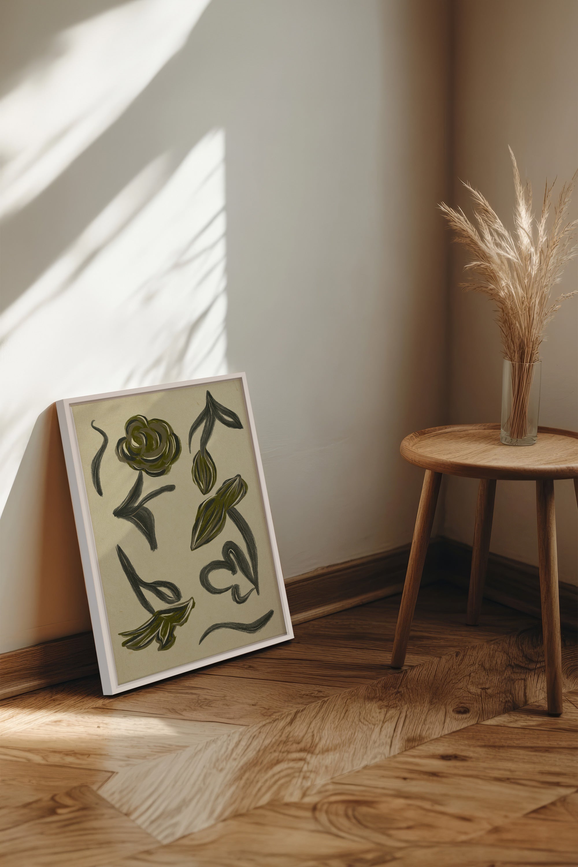 BOTANIC RELIC, Artwork on stretched canvas, framed in white