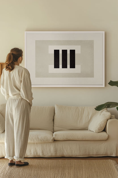 OLEKA CANVAS - LINEWORK, Oeuvre sur toile étirée, encadré Blanc