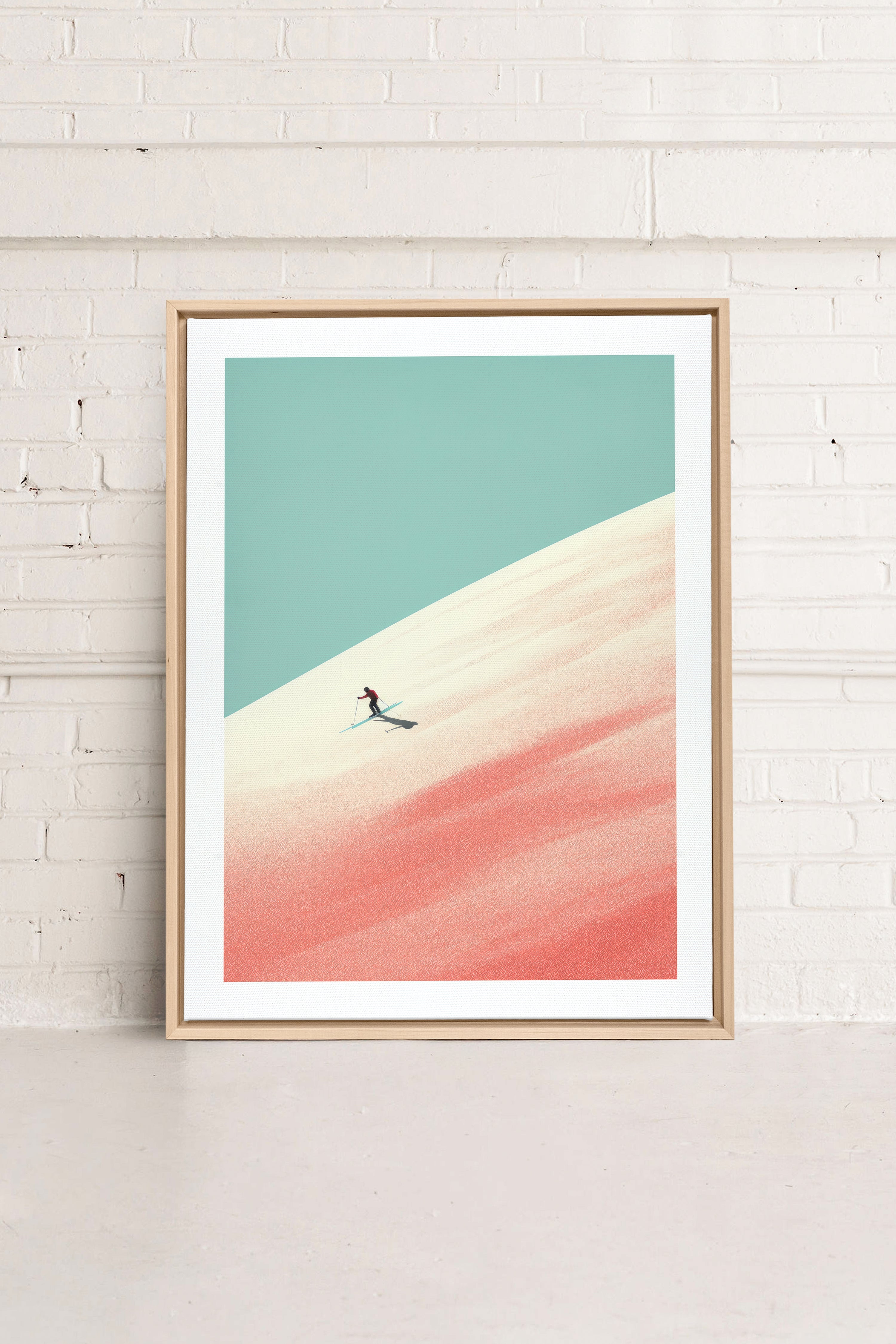 OLEKA CANVAS - Frosty Glide, Oeuvre sur toile étirée, encadré Naturel Clair
