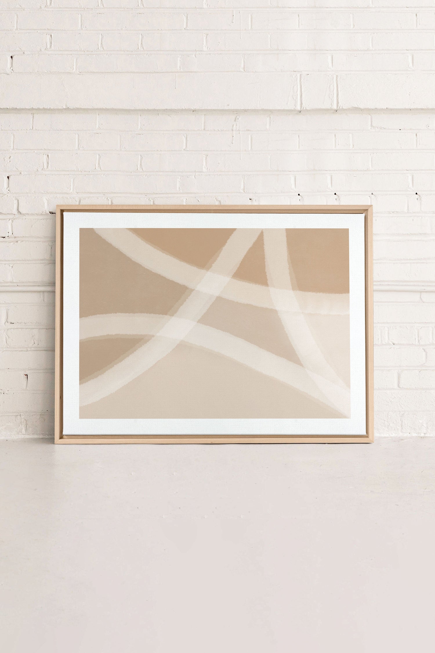 OLEKA CANVAS - DOUCEUR DE LIN, Oeuvre sur toile étirée, encadré Naturel Clair