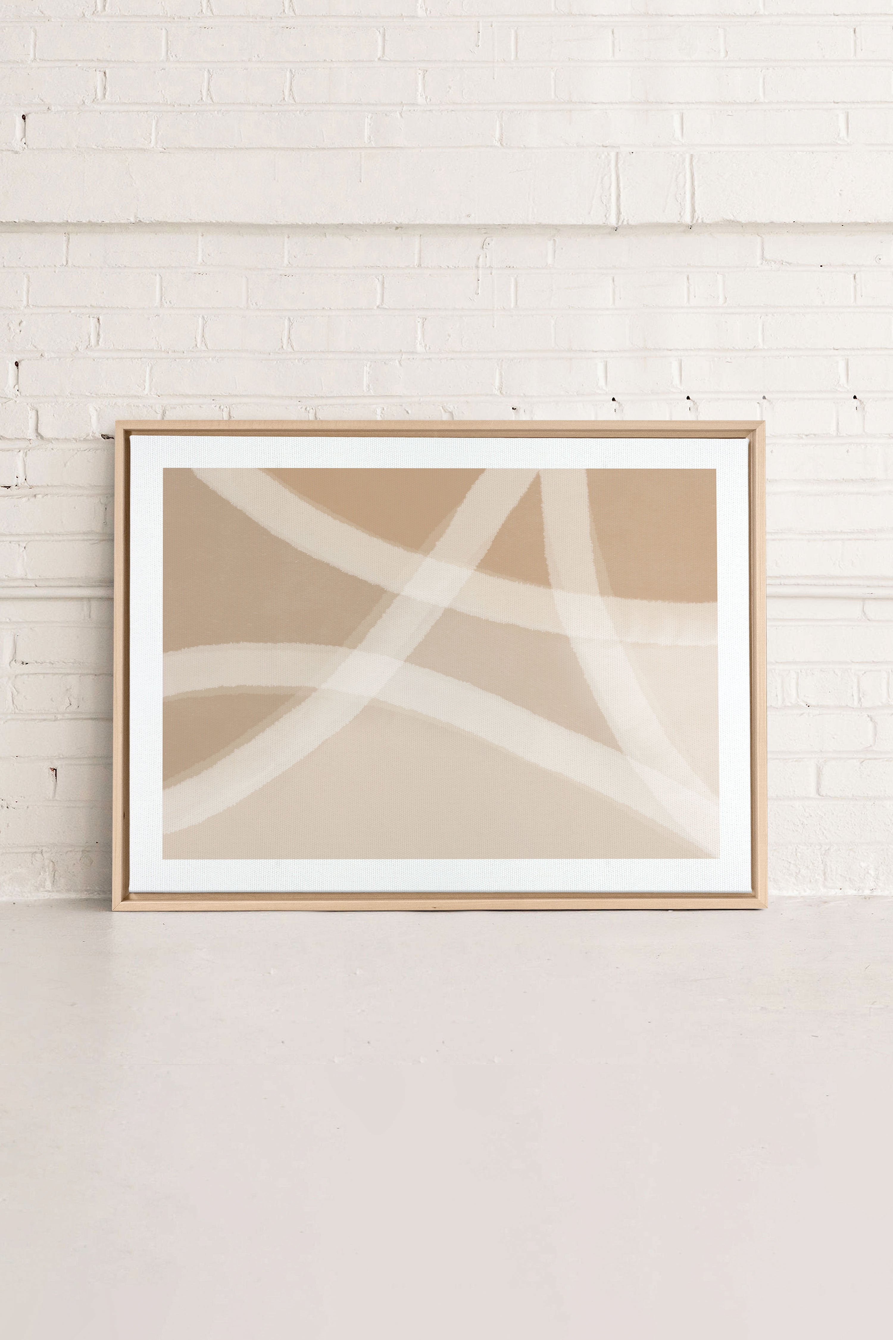 OLEKA CANVAS - DOUCEUR DE LIN, Oeuvre sur toile étirée, encadré Naturel Clair