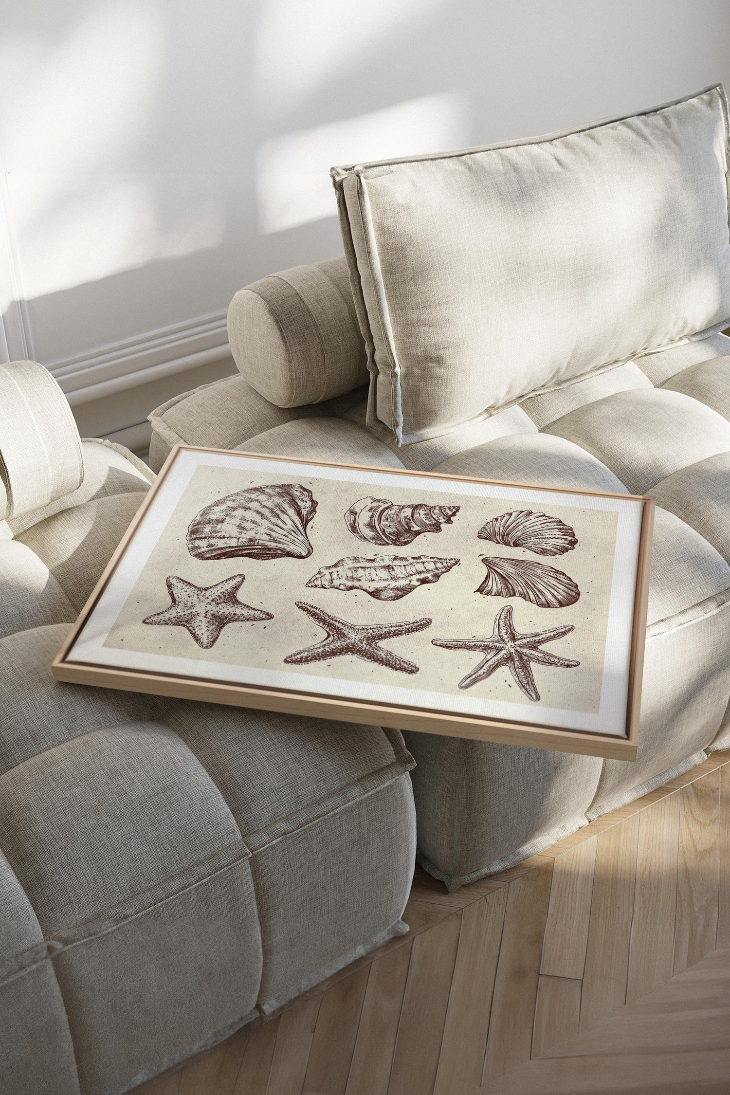 OLEKA CANVAS - COASTAL COLLECTION, Oeuvre sur toile étirée, encadré Naturel Clair