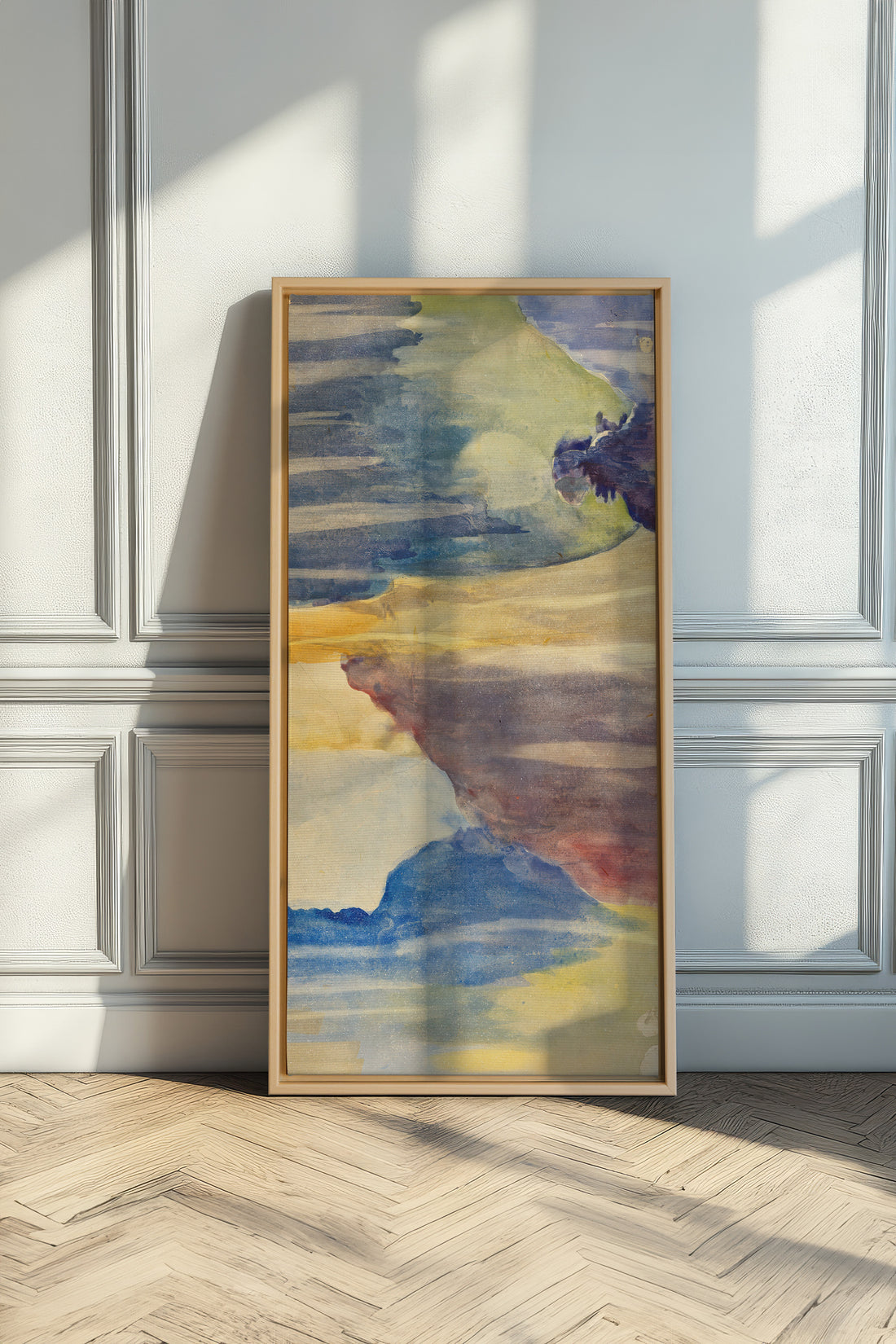 BETWEEN WAVES, Artwork on stretched canvas, framed Natural Light