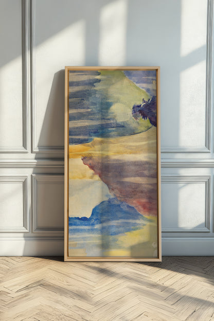 BETWEEN WAVES, Artwork on stretched canvas, framed Natural Light