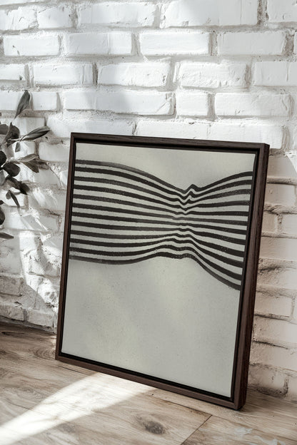 OLEKA CANVAS - INFINITE STRIPES, Oeuvre sur toile étirée, encadré Brun Noyer