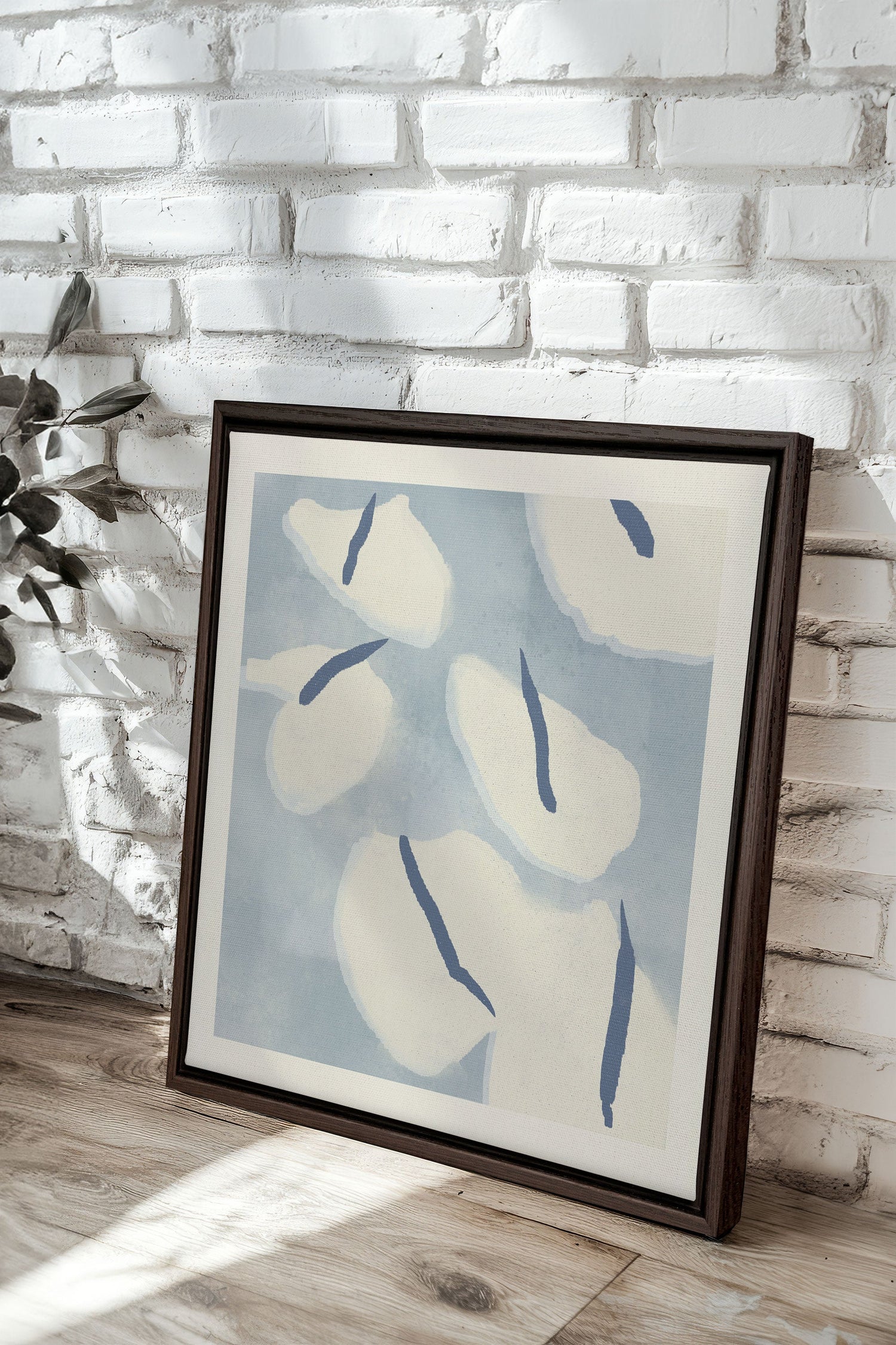 OLEKA CANVAS - COTON MARINE, Oeuvre sur toile étirée, encadré Brun Noyer