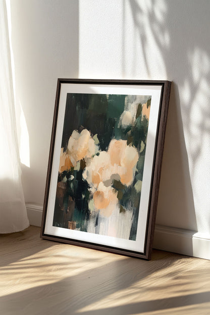 OLEKA CANVAS - RÊVES PASTELS, Oeuvre sur toile étirée, encadré Brun Noyer