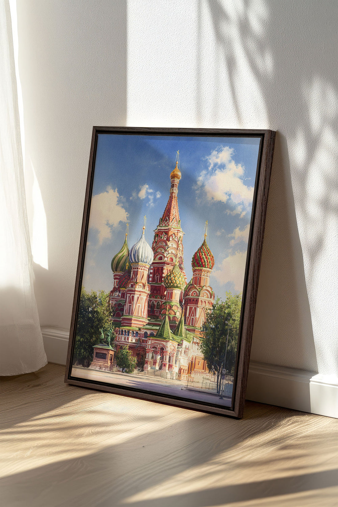 OLEKA CANVAS - MOSCOW HUES, Oeuvre sur toile étirée, encadré Brun Noyer