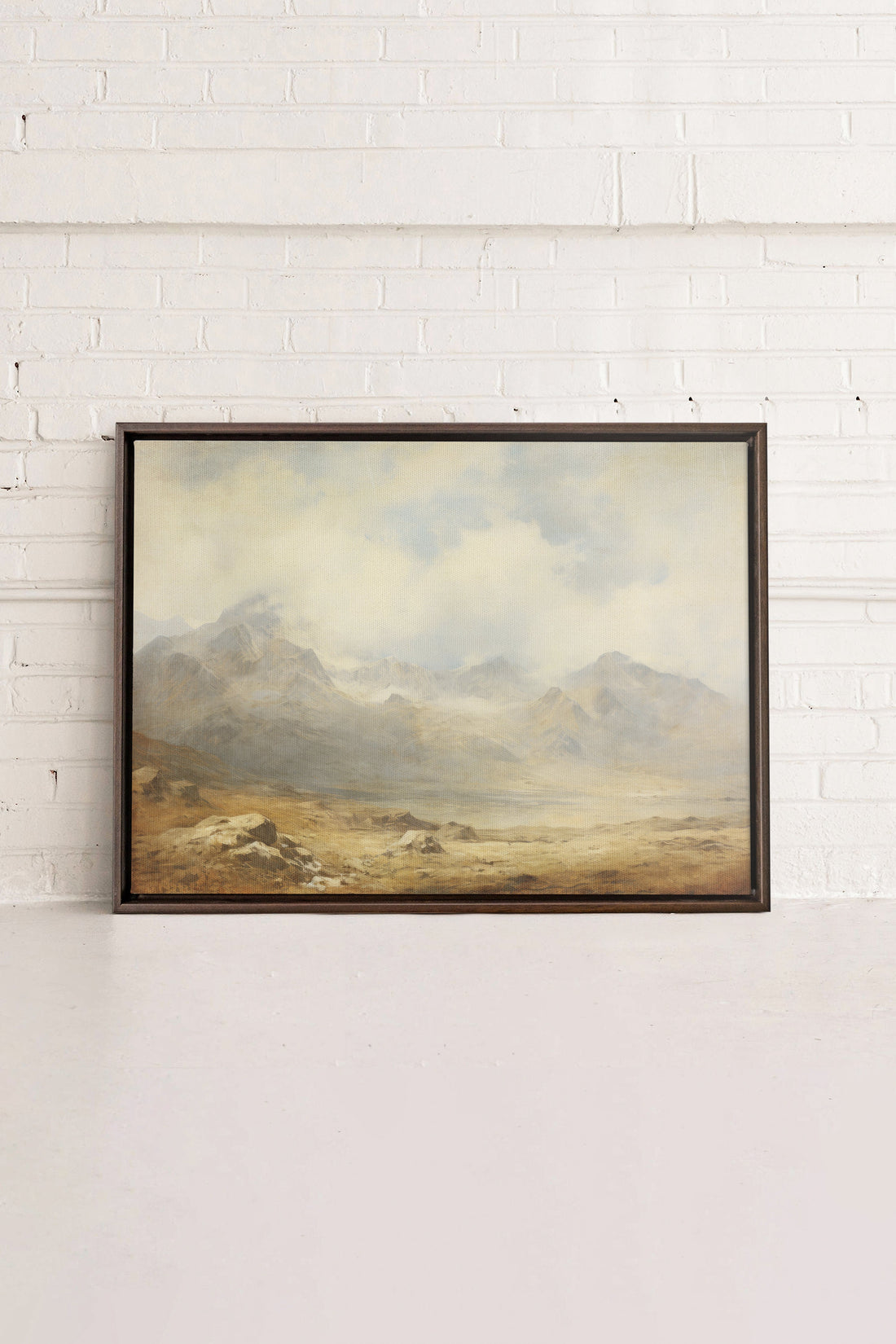 OLEKA CANVAS - Quiet Highlands, Oeuvre sur toile étirée, encadré Brun Noyer