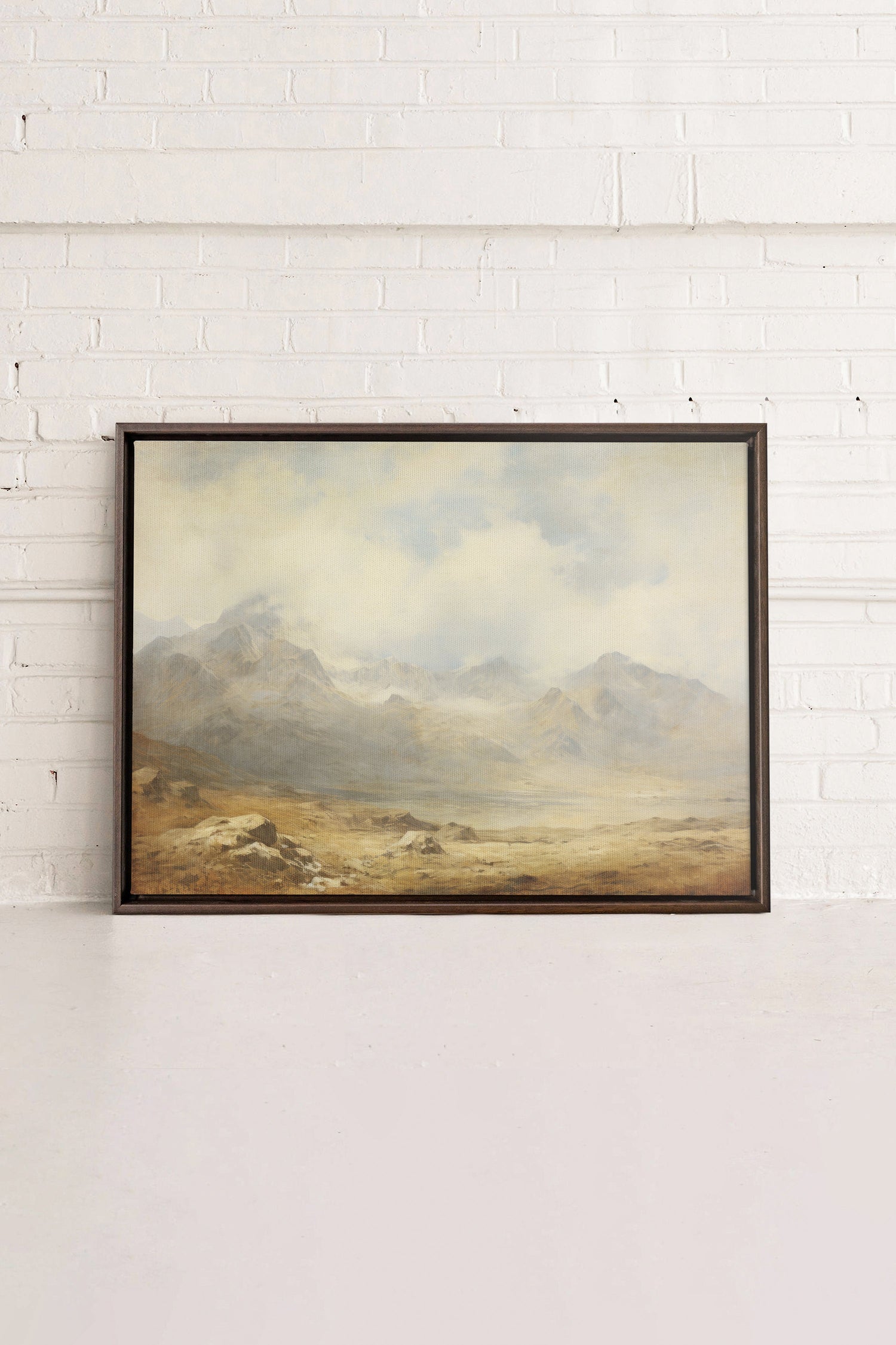 OLEKA CANVAS - Quiet Highlands, Oeuvre sur toile étirée, encadré Brun Noyer