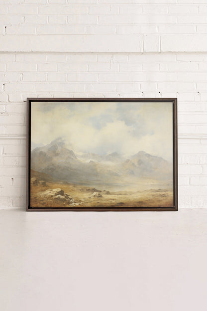 OLEKA CANVAS - Quiet Highlands, Oeuvre sur toile étirée, encadré Brun Noyer