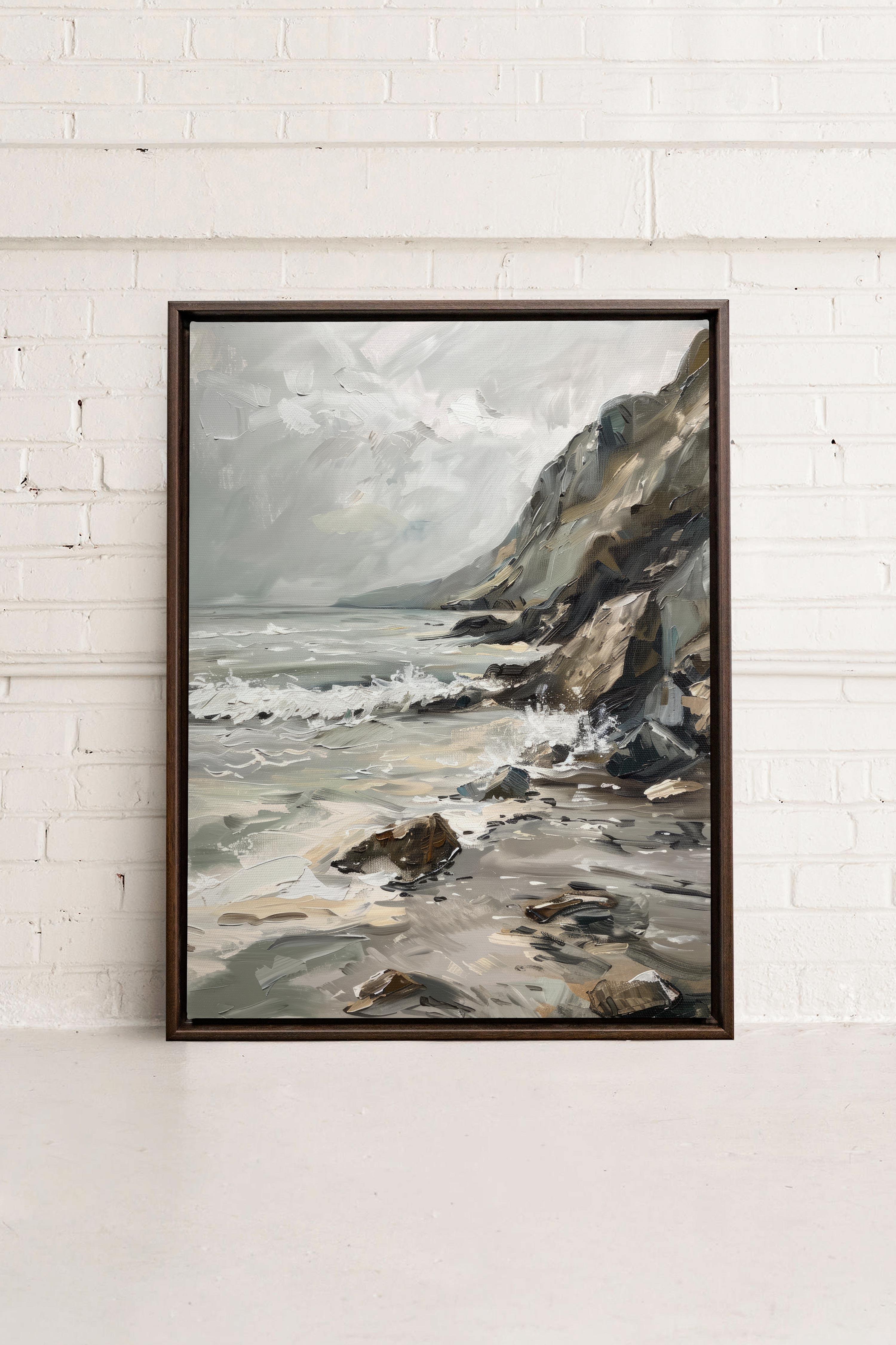 OLEKA CANVAS - SHADED SHORES, Oeuvre sur toile étirée, encadré Brun Noyer