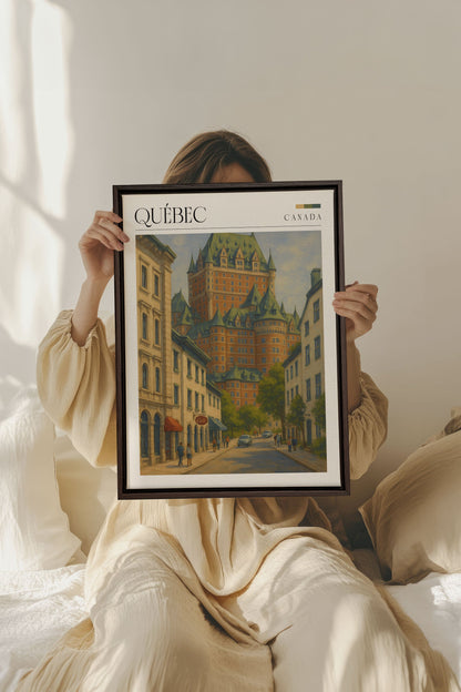 OLEKA CANVAS - QUÉBEC I, Oeuvre sur toile étirée, encadré Brun Noyer