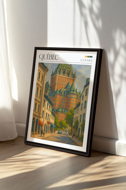 OLEKA CANVAS - QUÉBEC I, Oeuvre sur toile étirée, encadré Noir