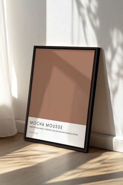 OLEKA CANVAS - MOCHA MOUSSE, Oeuvre sur toile étirée, encadré Noir