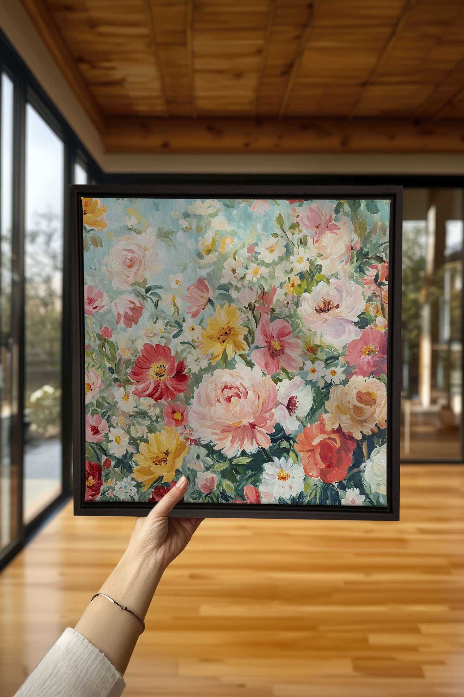 OLEKA CANVAS - ÉCLAT DE SAISON, Oeuvre sur toile étirée, encadré Noir