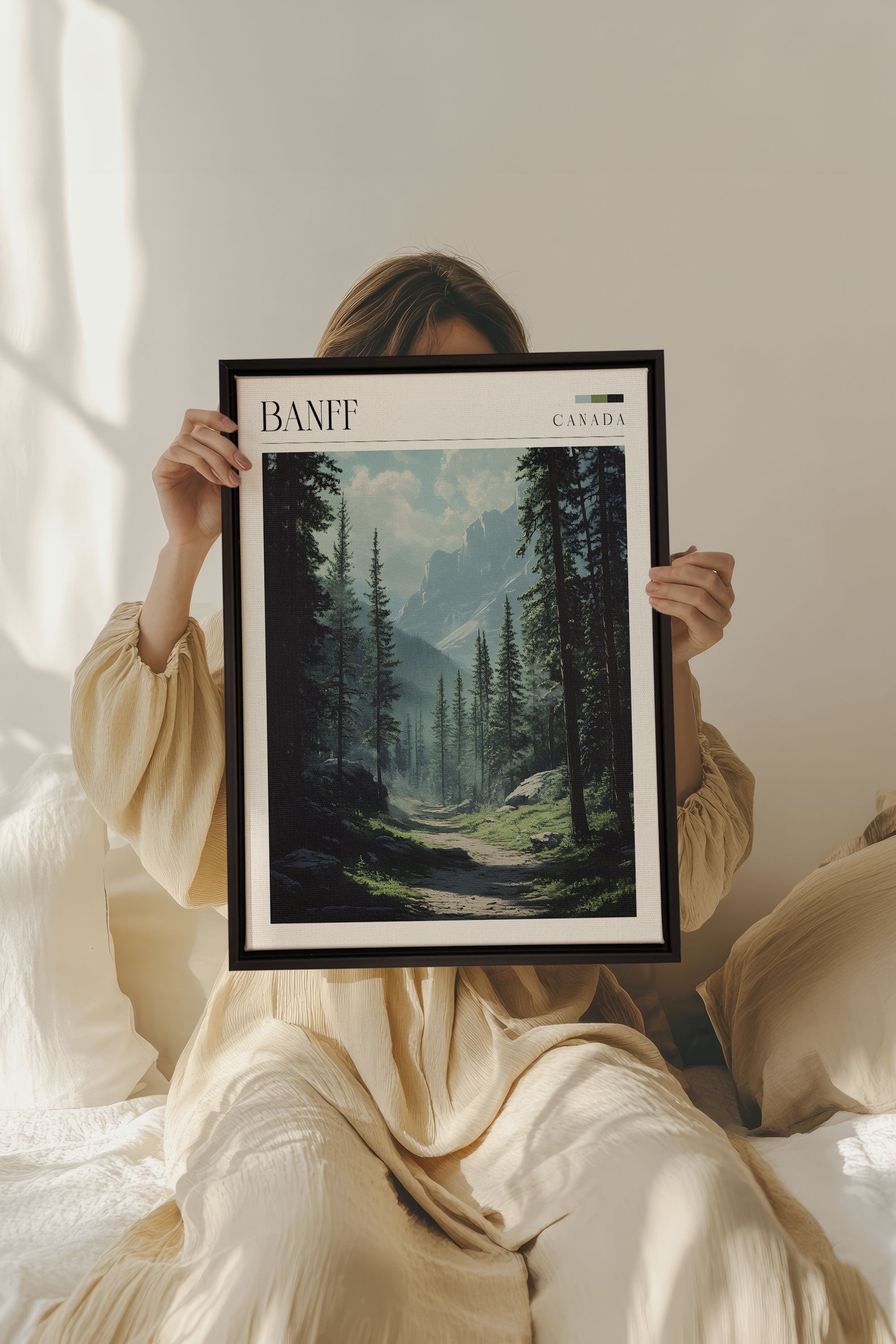 OLEKA CANVAS - BANFF, Oeuvre sur toile étirée, encadré Noir