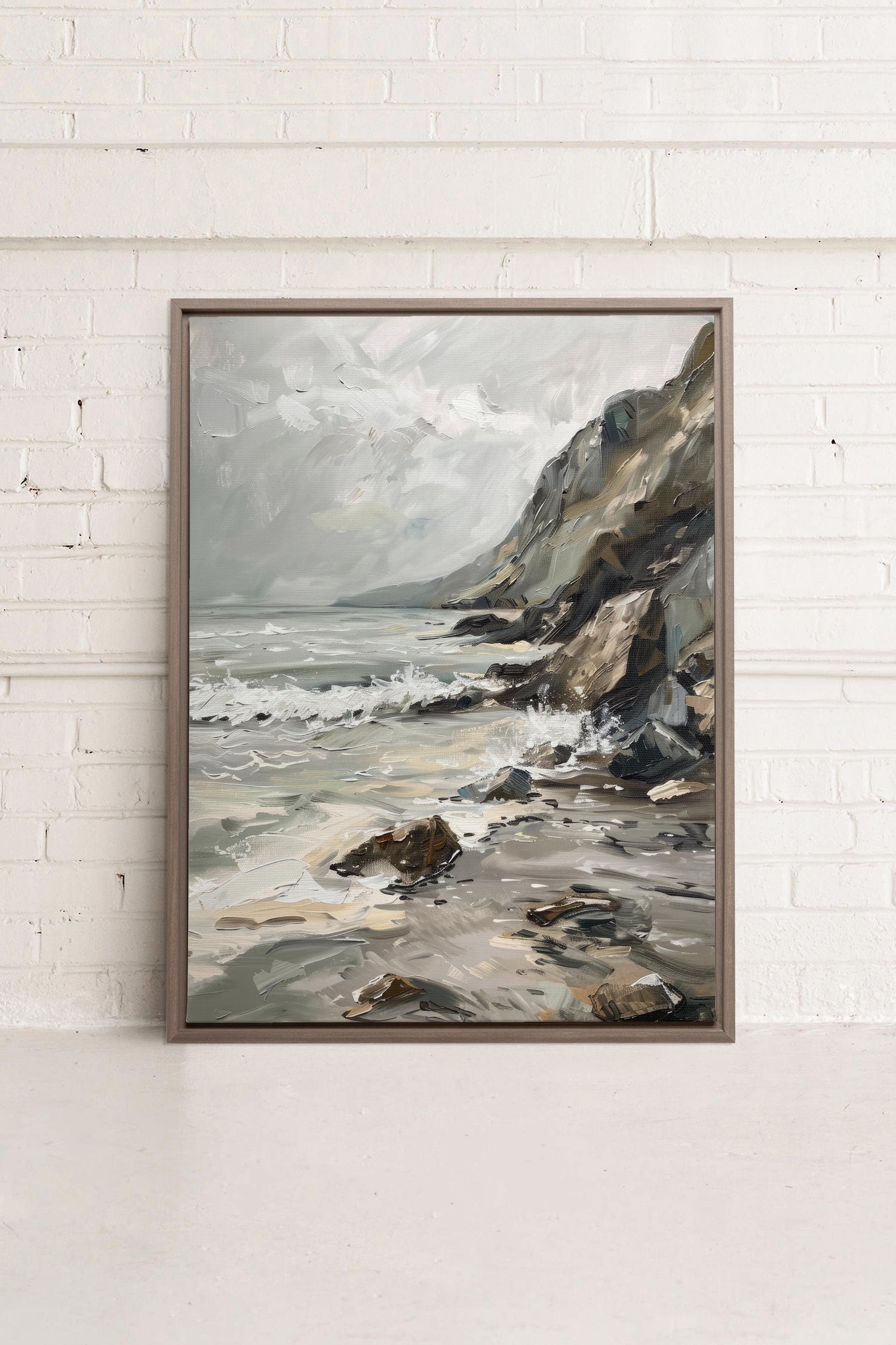 OLEKA CANVAS - SHADED SHORES, Oeuvre sur toile étirée, encadré Brun Chêne