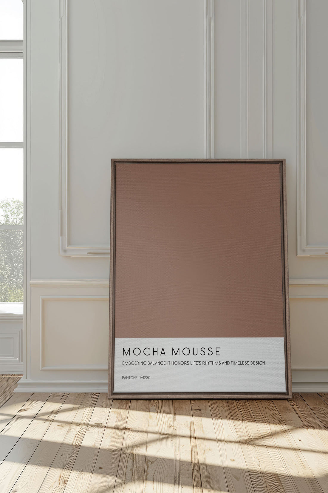 OLEKA CANVAS - MOCHA MOUSSE, Oeuvre sur toile étirée, encadré Brun Chêne