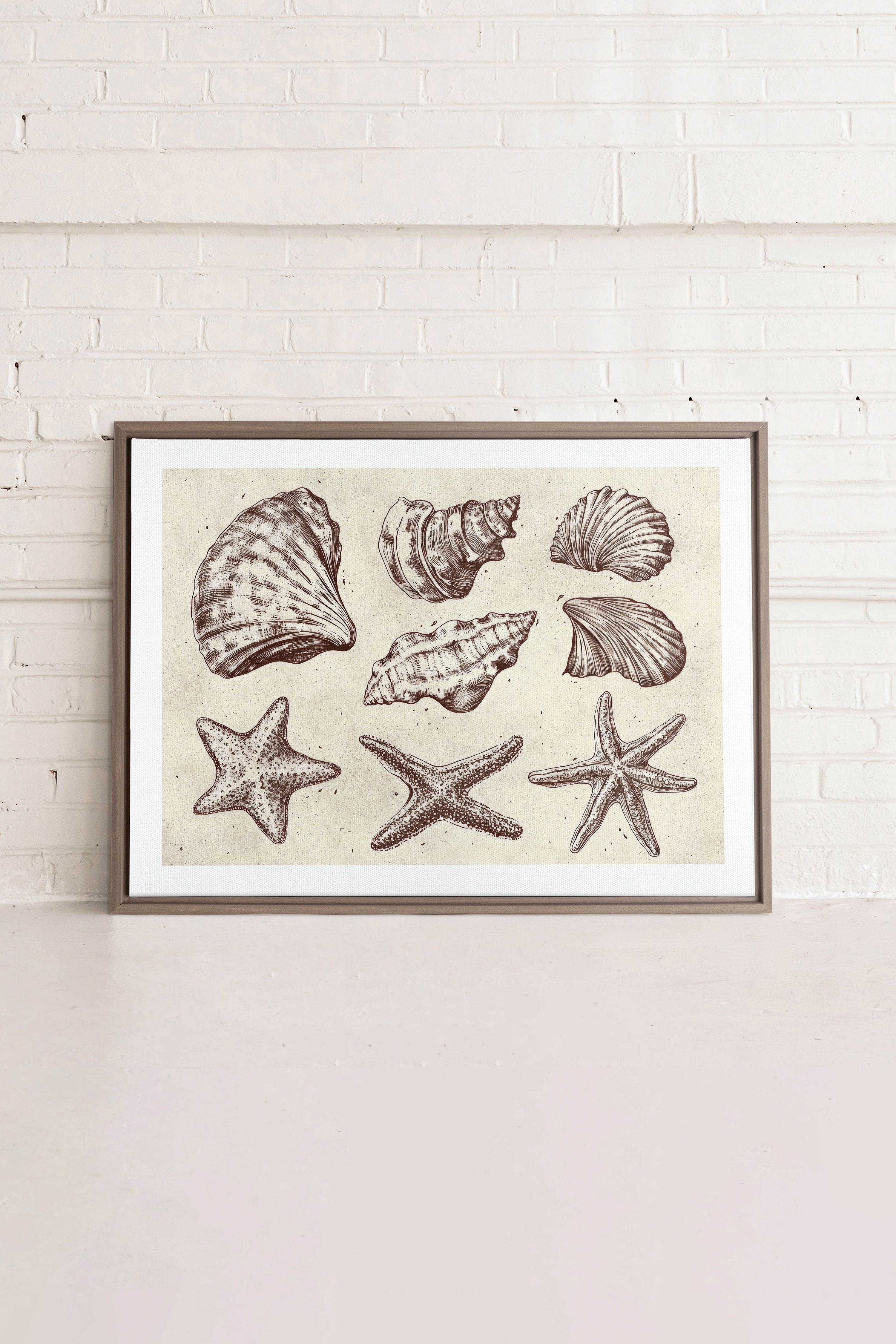 OLEKA CANVAS - COASTAL COLLECTION, Oeuvre sur toile étirée, encadré Brun Chêne