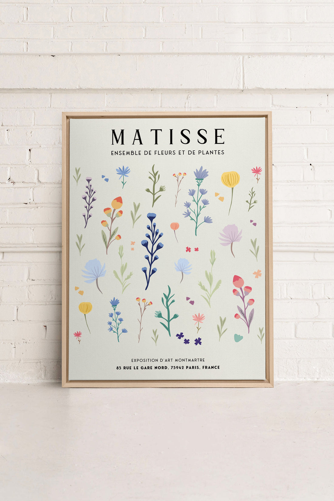 OLEKA CANVAS - ENSEMBLE DE FLEURS, Oeuvre sur toile étirée, encadré Naturel Clair