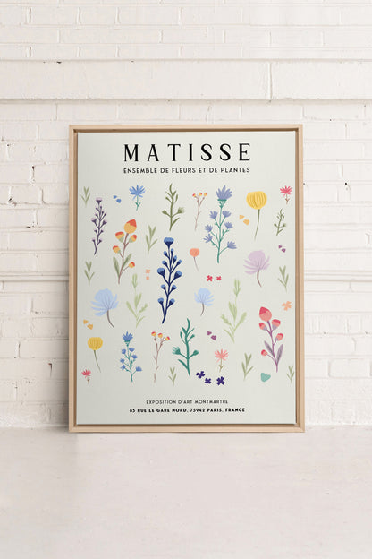 OLEKA CANVAS - ENSEMBLE DE FLEURS, Oeuvre sur toile étirée, encadré Naturel Clair