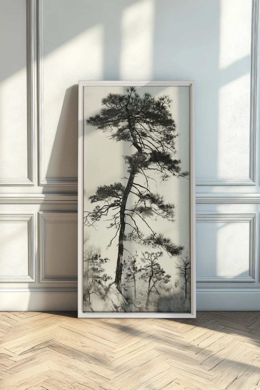 PIN SOLITAIRE, Artwork on stretched canvas, White frame